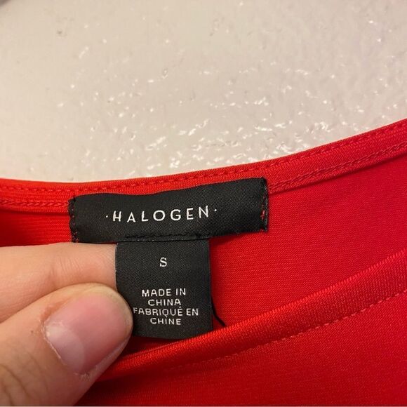 Halogen Nordstrom HA372331 MI RED PEPPER Cold shoulder long sleeve blouse top S - Picture 5 of 11